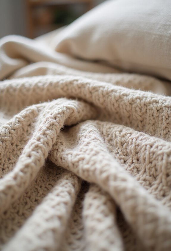 beige knit throw considerations