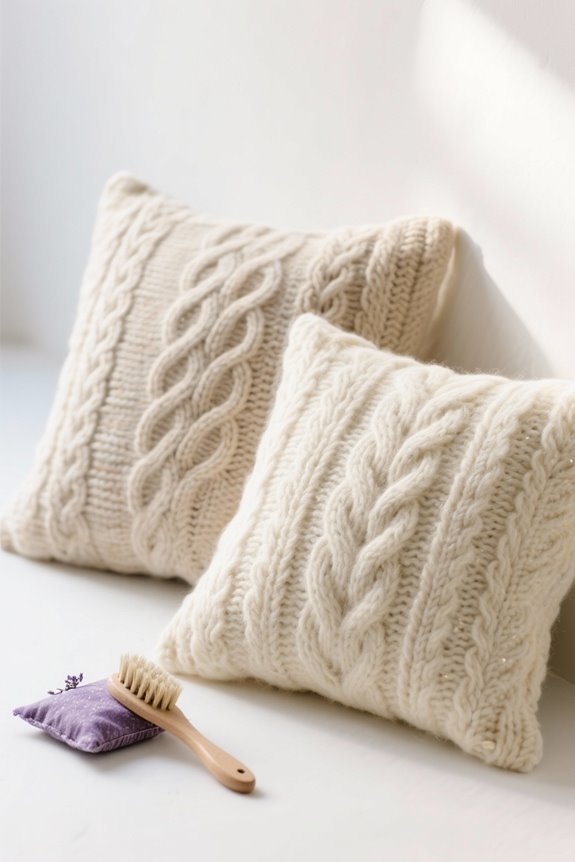caring for knitted pillows