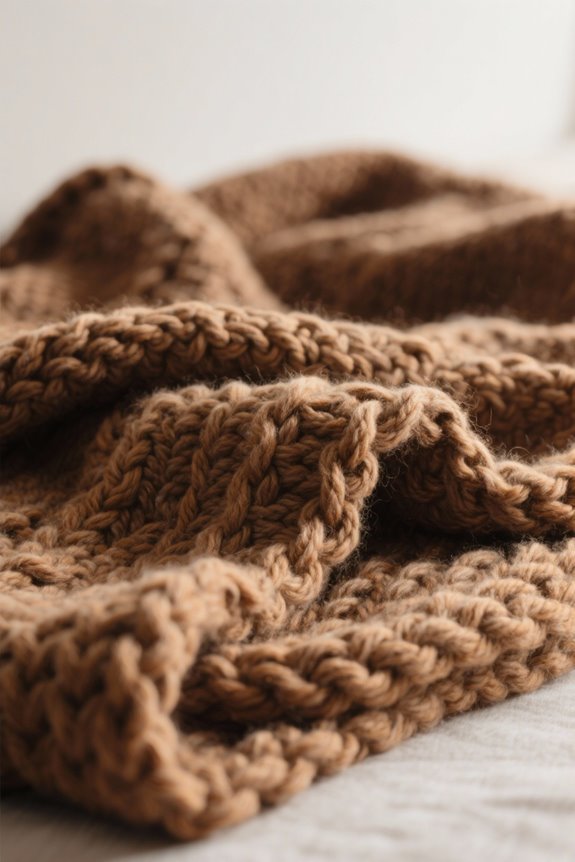 chunky knit blanket aesthetics