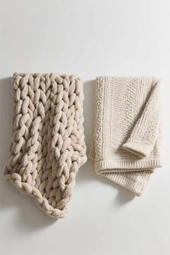 chunky knit blanket comparison