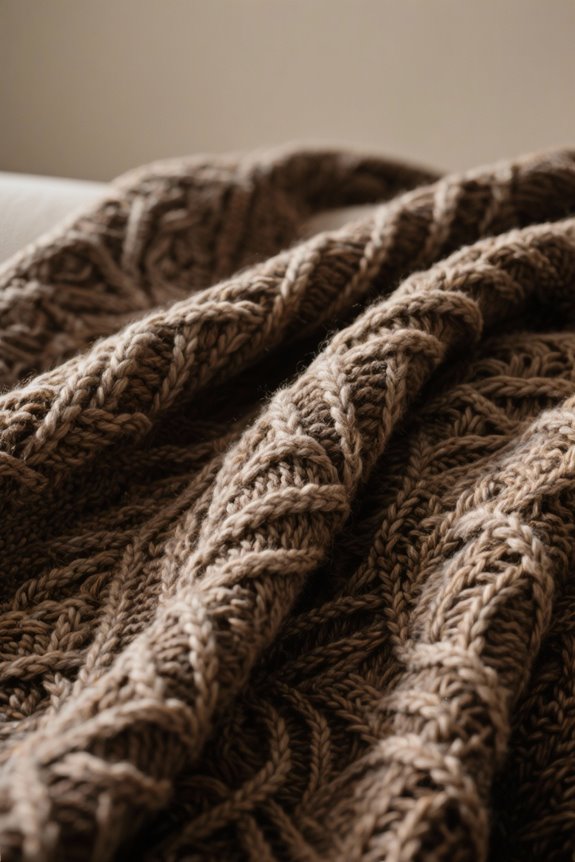 colorful textured knitted throws