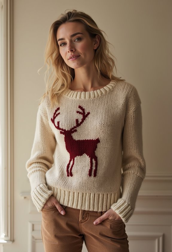 cozy festive reindeer sweaters