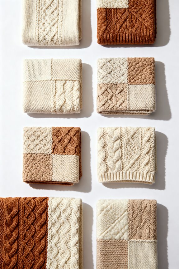 cozy knitted patchwork blankets