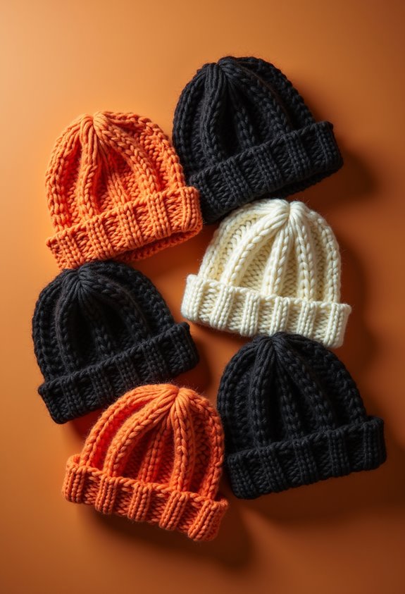 cozy spooky knitted hats