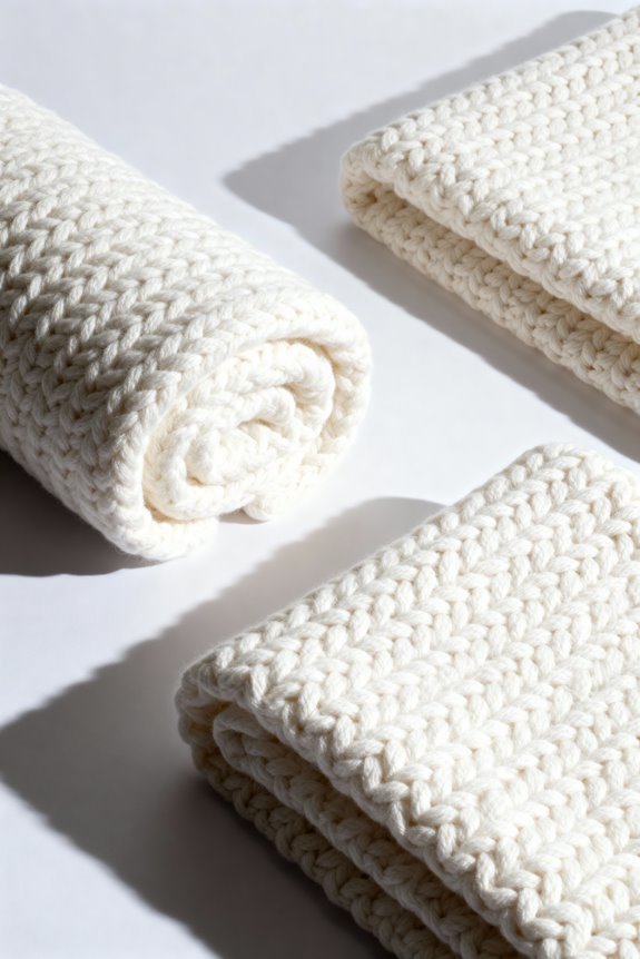 cozy white chunky blankets