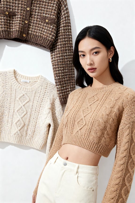 cropped sweater tops collection