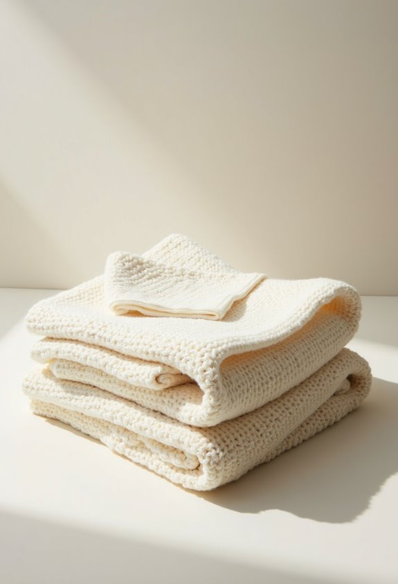 ivory knit throw blankets