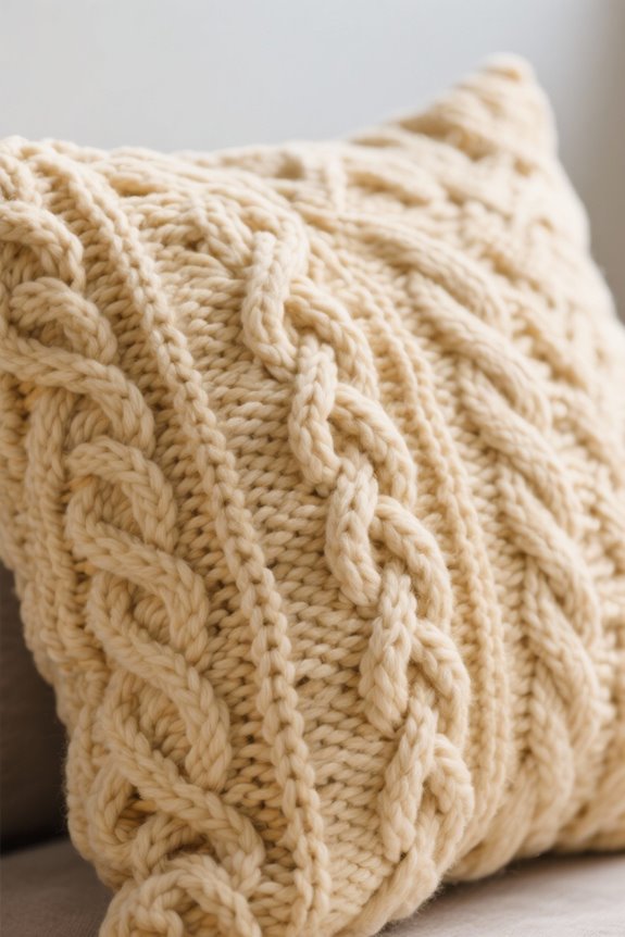knit pillow textures contrast