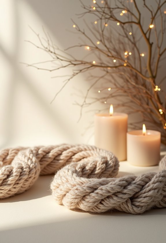 knitted christmas garlands selection