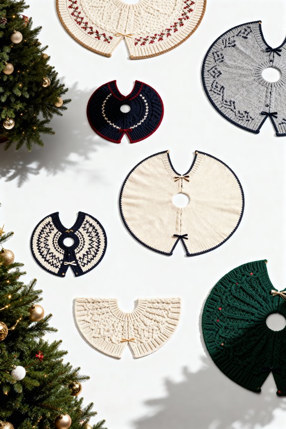 knitted christmas tree skirts
