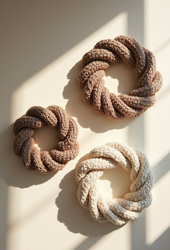 knitted christmas wreaths ideas