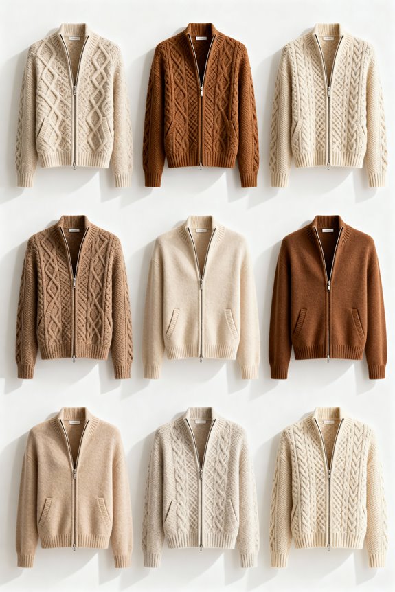 stylish zip up cardigans selection