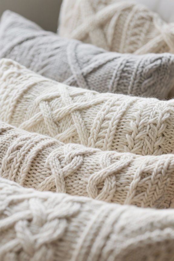 textured knitted pillow aesthetics